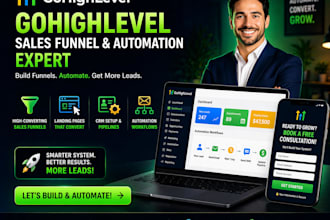 build gohighlevel sales funnel landing page CRM automation