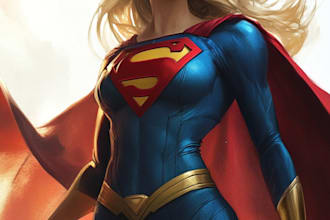 draw a superhero comic illustration
