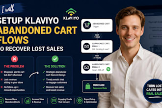 setup klaviyo abandoned cart flows to recover lost sales