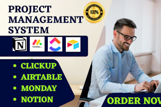 setup project management system with clickup motion airtable coda monday notion