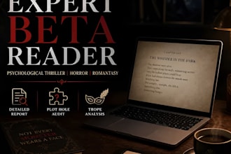 beta read your psychological thriller or horror novel with detailed feedback