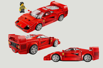 create 3d lego model, moc, car, toy minifigure, bike with pdf manual instruction