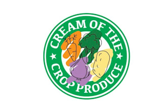 create a fresh and crop agriculture logo for produce