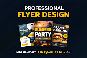design professional poster, banner, flyer in coreldraw or photoshop