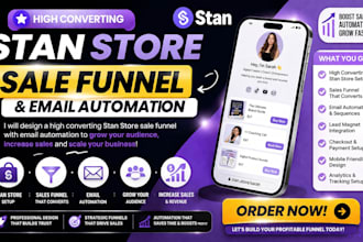 create high converting stan store sale funnel with email automation stan store