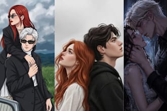 draw nsfw semi realistic art dark mafia romance illustration character design