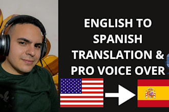 translate and voice record your audio from english to spanish