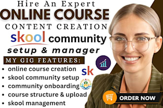 set up your skool community, online course development and membership platform