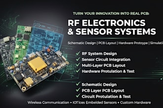 rf electronic system schematic pcb layout hardware prototype, simulate sensor