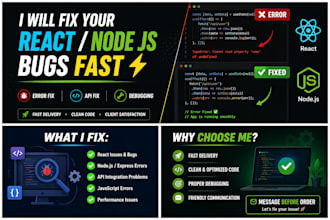 fix bugs in your react or node js app quickly