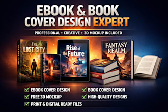 do ebook cover design and book cover with free 3d mockup