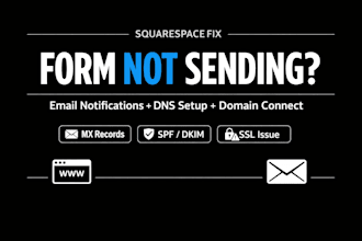 fix squarespace form not sending, email notification and dns fast, mobile layout