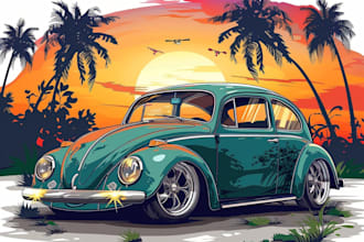 draw a vector illustration of your car or any vehicle