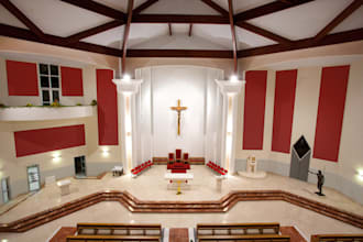 design 3d modelling church interior and exterior  design and 3d rendering