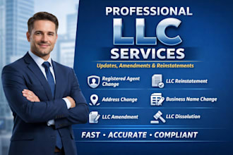 do llc reinstatement, llc amendment, dissolve llc, address change s corp, c corp