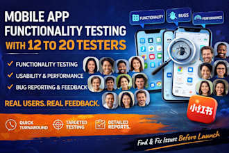 provide closed testing 20 testers 12 testers mobile app testing 12 testers