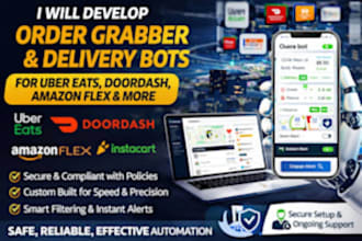 create doordash bot instacart bot uber bot amazon bot grubhub bot auto grabber