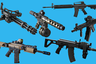 create 3d weapon model gun models cosplay armor and props models for printing