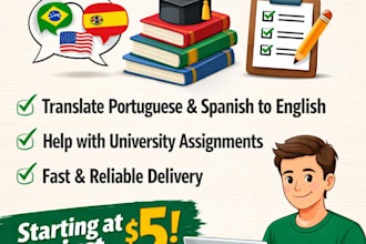 iwill translate portuguese or spanish to english fast