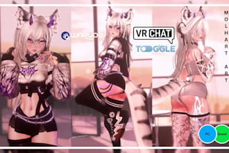 do custom koikatsu model, vrchat booth avatar, furry anime model for warudo, vsf