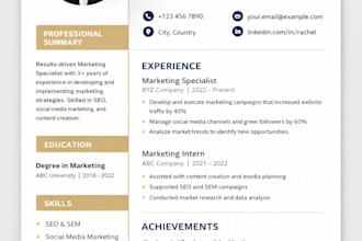 design ats friendly professional resume CV in canva