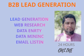 do b2b lead generation web research for any company