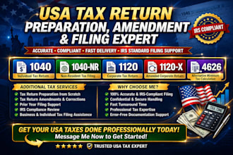 file and amend US tax returns 1040x 1120x 1065 1040 941x 5472 cpa