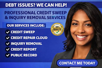 do professional credit sweep, remove late payments, collection, charge offs