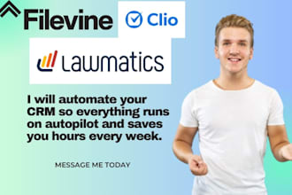 setup filevine automation clio, mycase ,clio billing, lawmatics robly expert