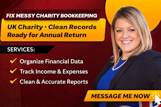 fix messy UK charity bookkeeping and prepare records for annual return