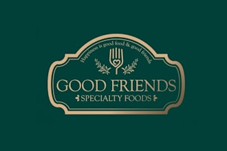 create a high end focus gourmet food products logo