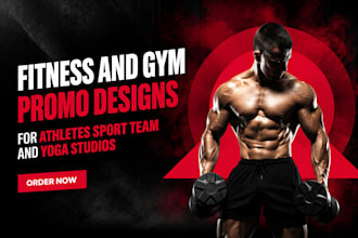 create fitness and gym promo designs for athletes sport team and yoga studios