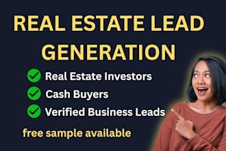 do real estate lead generation for investors, cash buyers, realtors and b2b lead