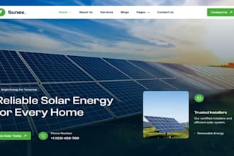design wix solar installer website solar energy developer website