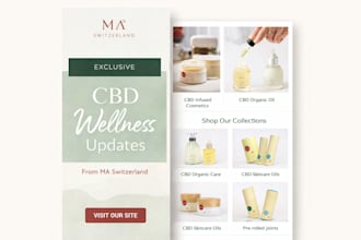 design custom mailchimp, klaviyo email marketing template newsletter