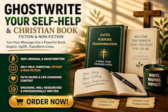 professionally ghost write your selfhelp nonfiction ebook, write christian ebook