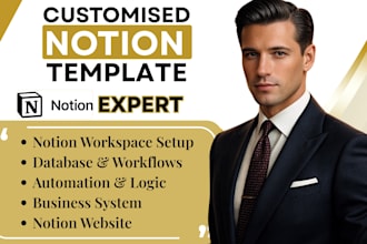 build customised notion template, notion dashboard and notion consultant expert