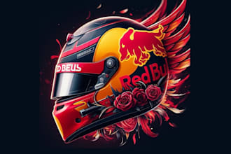 design high quality f1 helmet logo with unlimited revision