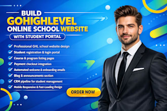 build a gohighlevel online school website with student portal ghl ai studio