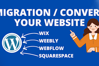 clone wix, weebly, webflow, squarespace to wordpress website