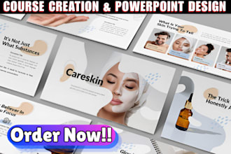 create and design beauty and skincare online course content powerpoint slides