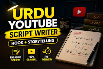 write engaging urdu youtube script with storytelling and strong hooks