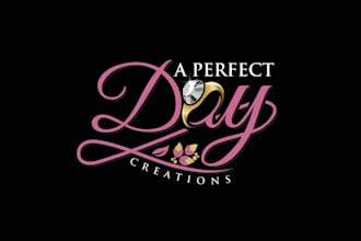 design text wedding event decor and floral logo