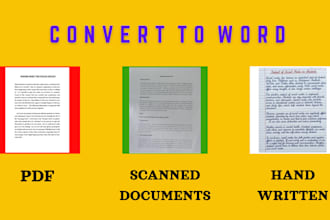 retype scanned PDF ,handwritten document to word