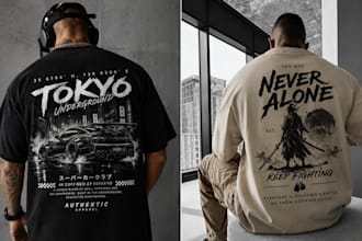 create custom  t shirt, streetwear t shirt design and graphic design