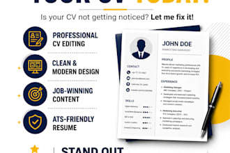 write and edit your professional ats resume or CV