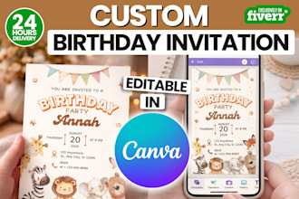 design editable birthday invitations in canva