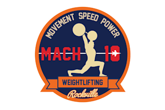 create power gym fitness logo for weightlifting rock ville