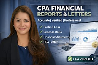 handle notary letter, financial statement, expense ratio, profit and loss as CPA