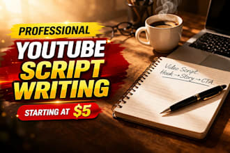 write engaging youtube scripts, story scripts and content